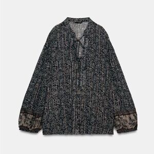 Zara Metallic Thread Boho Blouse – Multicolor – Size S – NWT